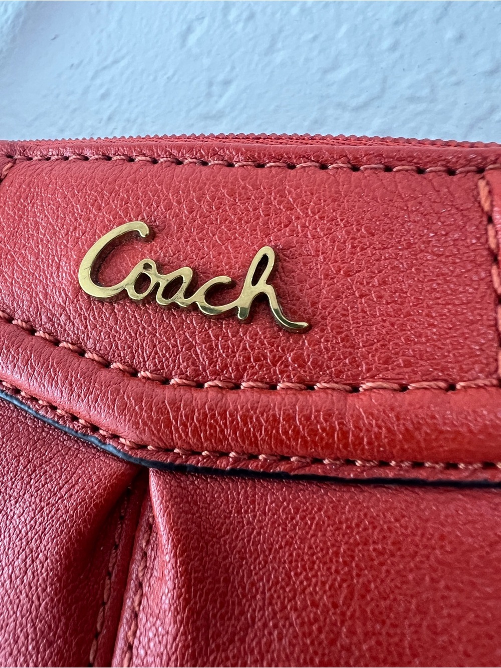 COACH Ashley large red leather wristlet wallet purse EUC - Picture 7 of 9